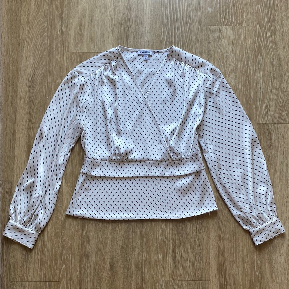 MOVING SALE - Express Printed Wrap Front Peplum Top